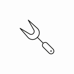 carving meat fork icon sign vector