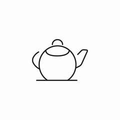 round tea pot icon sign vector