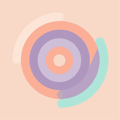 Abstract circular shapes in pastel colors on a neutral background  