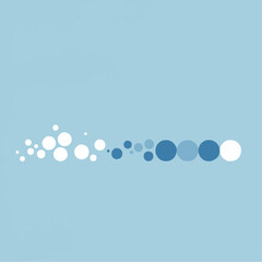 Abstract blue and white circles pattern on soft blue background  