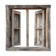 old rusty wooden windows, ai 