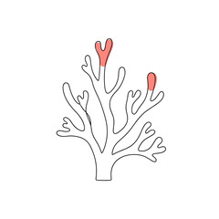 Fototapeta premium Coral illustration with red accents in minimalist style 