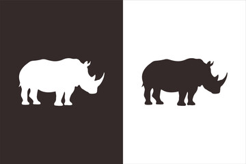 Rhinoceros Silhouettes: Black and White Contrast