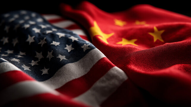 usa and china flag