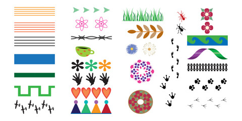 Fototapeta premium Decorative Borders and Pattern Elements Collection