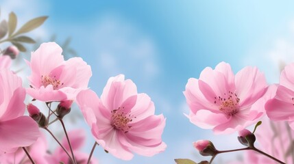 Pink cherry and magnolia blossoms burst forth in a vibrant display of spring's beauty, their delicate petals adorning the branches