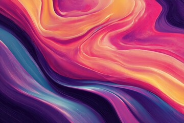 Fototapeta premium Colorful abstract swirls create vibrant waves of dynamic energy in a visually captivating pattern, showcasing a blend of hues that evoke creativity and imagination
