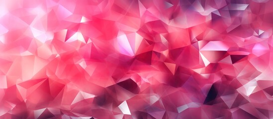 Bright pink abstract background with a seamless pattern of stars, hearts, and geometric shapes