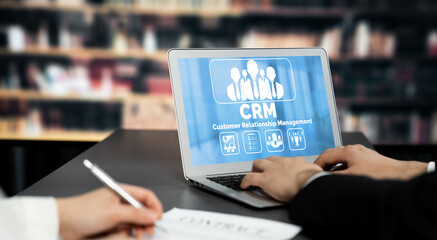 Customer relationship management system on brisk computer for CRM business and enterprise