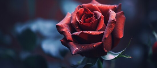 Red rose on black: A captivating macro of a single, romantic red rose blossom with delicate petals, perfect for themes of love and nature's beauty