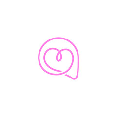 love chat logo with abstract linear design style