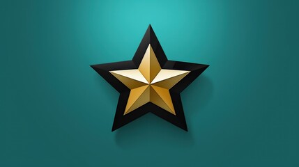 A shining golden star illustration on a vibrant blue background, perfect for a holiday award or Christmas decoration