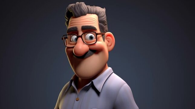 Man approximately 35 years old 3d render AI illustrator	