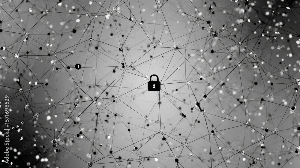 Poster network secure data icon vector design on white background