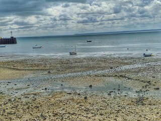 Coastal Serenity at Low Tide, France, Normandy