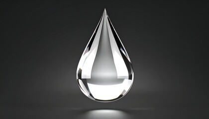 Clear water drop, highly reflective