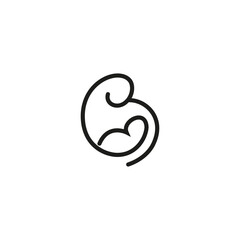 abstract breastfeeding mother logo with linear design style