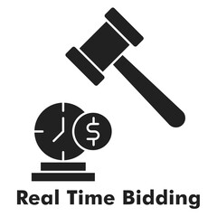 Real Time Bidding Icon - Glyph Style