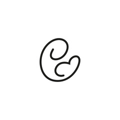 breastfeeding mother logo with minimalist linear design style