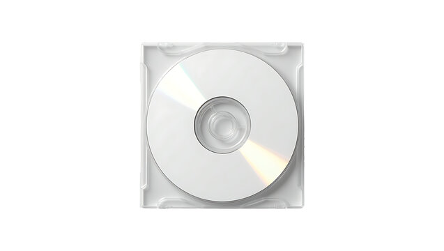 cd case isolated on white,Top View of Blank CD in Transparent Jewel Case on Gray Background