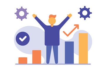 Data Visualization and Financial Report Analysis – Flat Web Banner Illustration