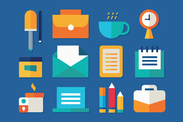  Business Team Planning Startup Strategy with Growth and Rocket Icons – Flat Vector Illustration