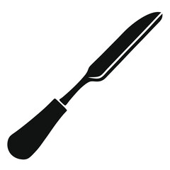 Black Wood Chisel Tool with Elongated Blade and Comfortable Handle Design