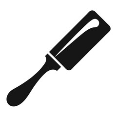 Black Silhouette of Foot Rasp with Ergonomic Handle and Filing Surface Detail