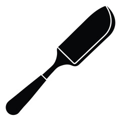 Silhouette Illustration of a Stylish Butter Spreader Knife with Modern Rounded Blade
