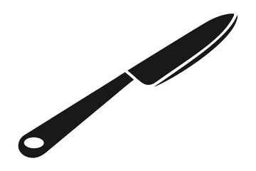 Black Icon of Butter Knife with Round Hole Design for Culinary Uses