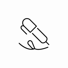 hand holding pen icon sign vector