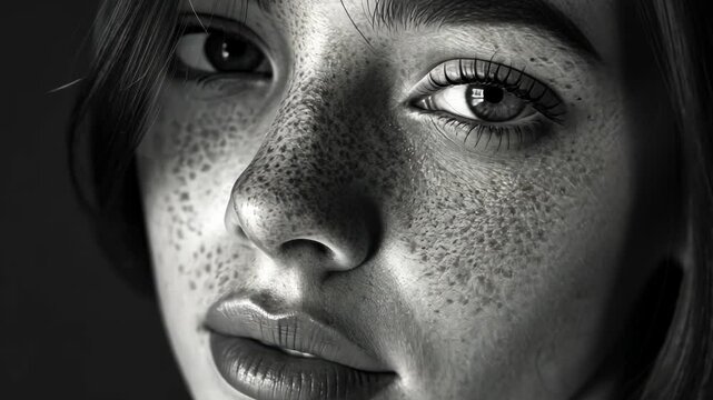 Woman with freckles