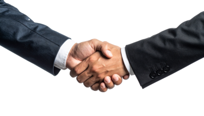 handshake isolated on white background