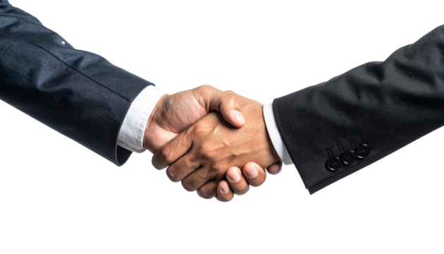 handshake isolated on white background