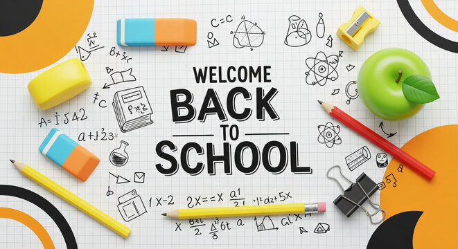 Back to School Stationery and Math Doodles - Powered by Adobe