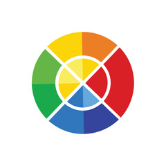 Fototapeta premium Colorful pie chart vector illustration with a wheel of business growth