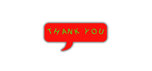 Thank You Speech Bubble with Shadow on Transparent Background. red speech bubble