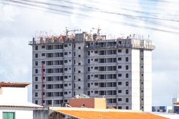Building under construction in the urban area. 