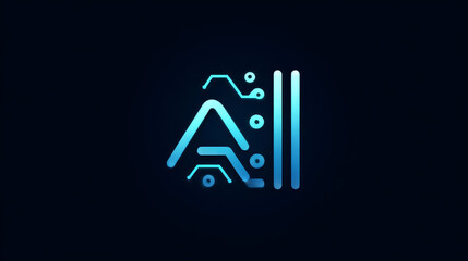 Obraz premium Artificial Intelligence with circuit electric line style. Digital futuristic machine learning design. AI sign for graphic design, logo, website, social media, mobile app, UI. Vector illustration