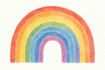 Fototapeta premium watercolor rainbow drawing isolated on white