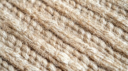 Fototapeta premium Natural jute texture overhead shot woven basket pattern warm neutral tones sustainable material background seamless weave for eco design
