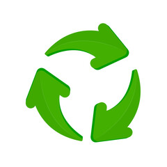 Recycle logo design. Vector form of recycle icon on transparent background. 
