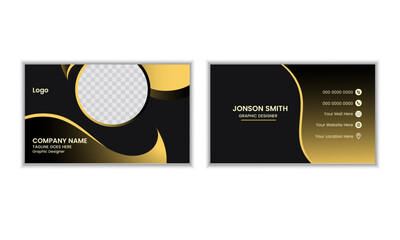 Golden creative luxury Business card design template, visiting card, clean and professional business card template.