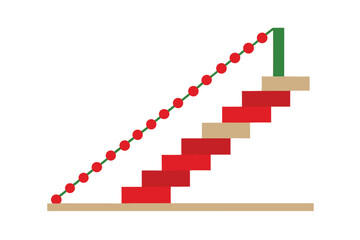 Elegant Staircase Decorated With Red Garlands And Lights