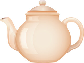 ceramic tea pot realistic style