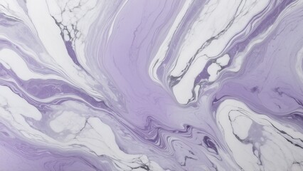 Fototapeta premium Abstract light purple and white paint pour style marble background