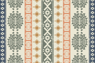 Saree Sarong Motifs Ikat floral paisley embroidery floral.ikat ethnic oriental pattern traditional.Ikat embroidery style abstract embroidery design for texture, fabric, clothing, wrapping, decoration