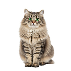 Majestic Longhair Cat with Striking Green Eyes A Stunning Portrait of Feline Elegance