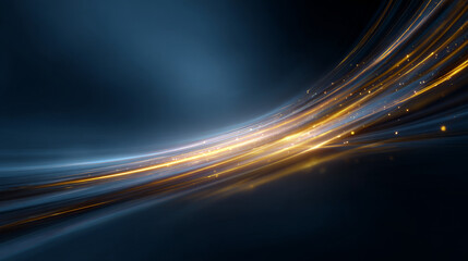 Modern abstract high speed movement. Dynamic motion light trails on dark blue background. Futuristic digital technology movement concept. Pattern for banner. Vector EPS10.