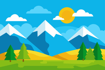 Obraz premium Summer Landscape with Mountains